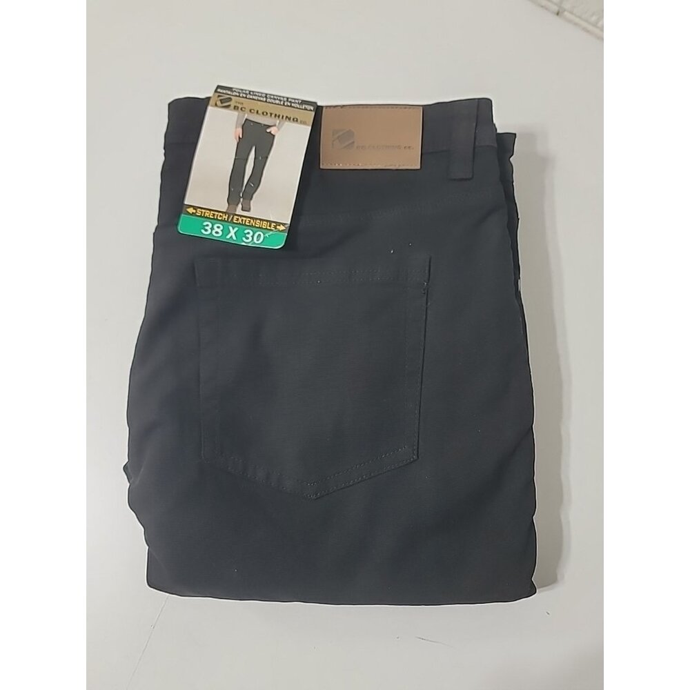The B.C. CLOTHING Co. Men's Polar Fleece Lined Canvas Pants - Black  Size 38X30